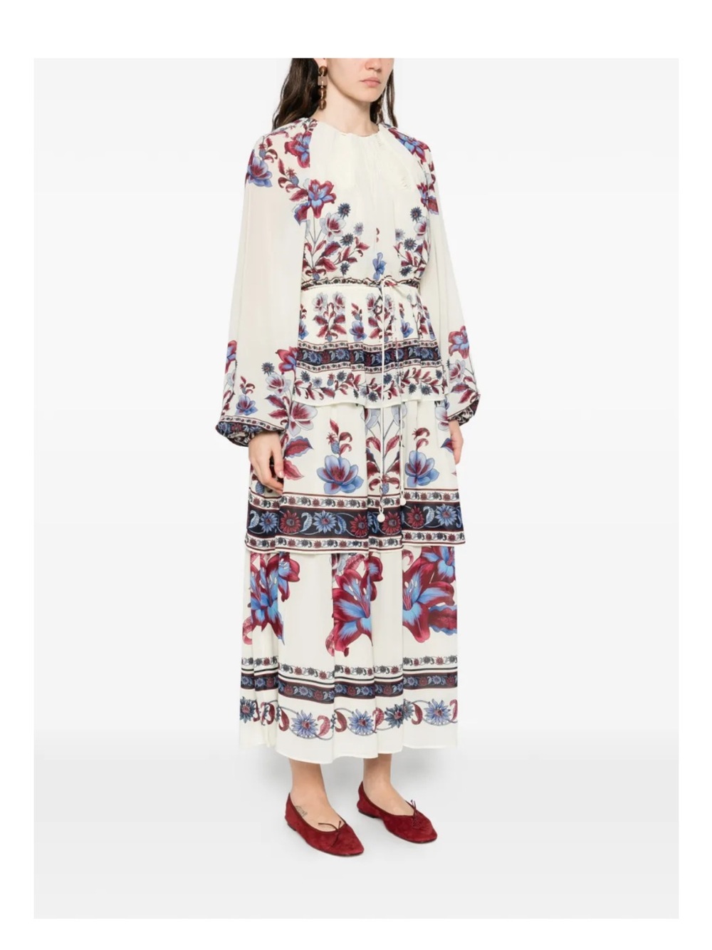 NWT Farm Rio White Malu Winter Cut-Out Long Sleeve Maxi Dress Med - Picture 7 of 12